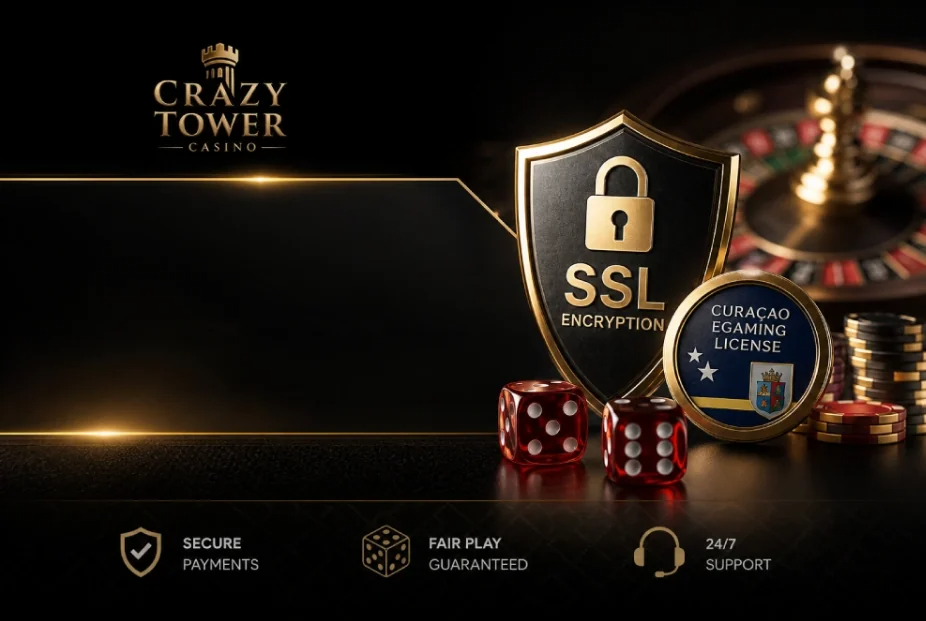 crazy-tower-casino-ssl-encryption-secure-payments-and-24-7-support-banner